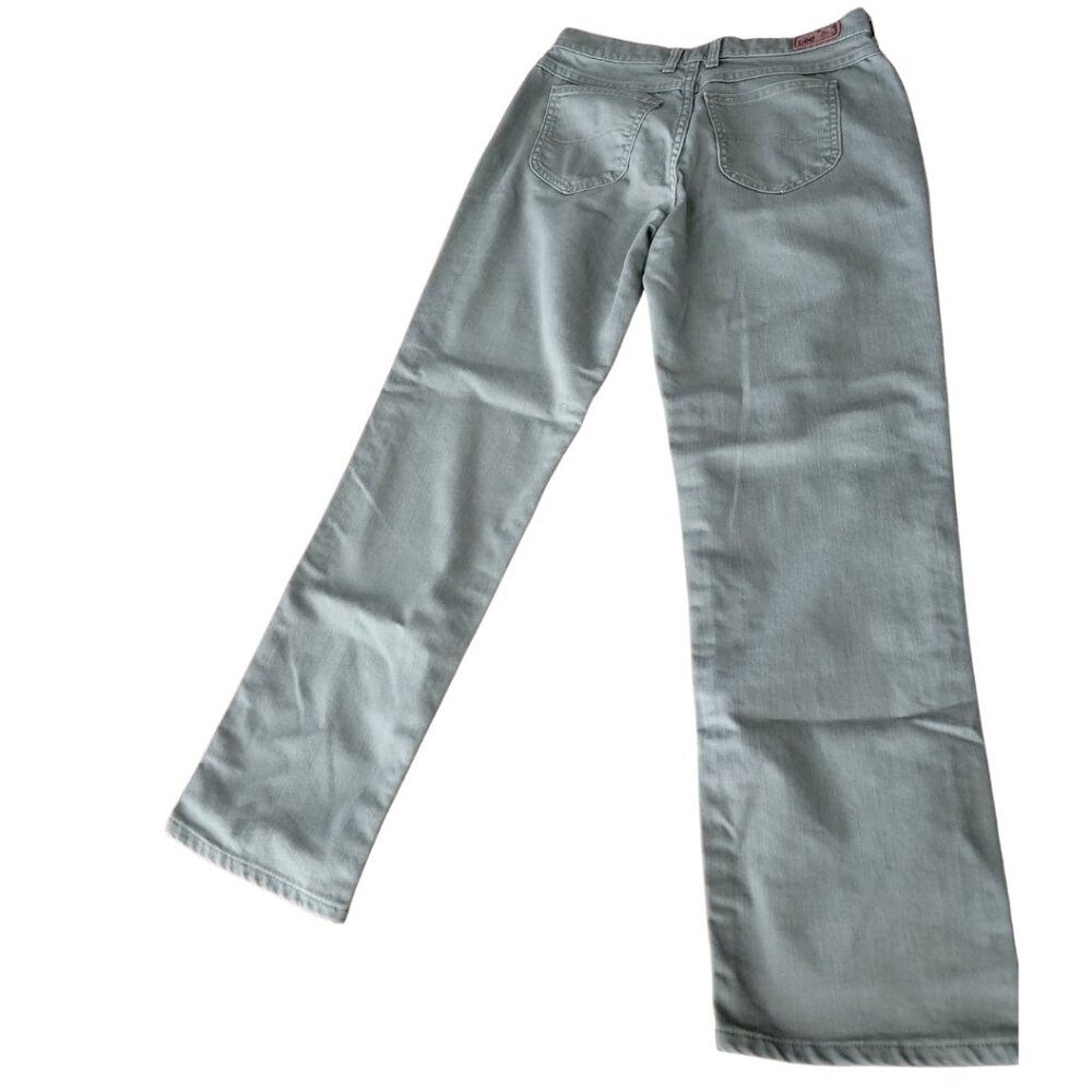 Lee Relaxed Straight Leg High Waisted Army Green Denim Pants - Picture 2 of 12